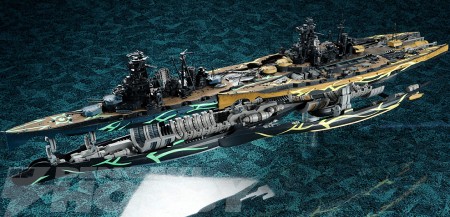 「”霧の艦隊”大戦艦キリシマ＆ハルナ 合体超重力砲Ver.」1／350スケール、模型製作：柳生圭太