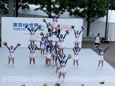 ▲蒲田女子高等学校によるチアリーディング。