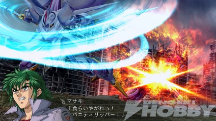 ▲『スーパーロボット大戦OGサーガ 魔装機神F COFFIN OF THE END』より、サイバスターの戦闘シーン。