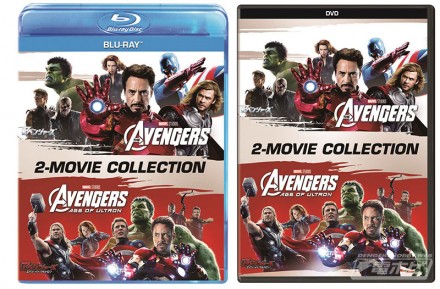 ▲アベンジャーズ&アベンジャーズ／エイジ・オブ・ウルトロンブルーレイセット、DVDセット