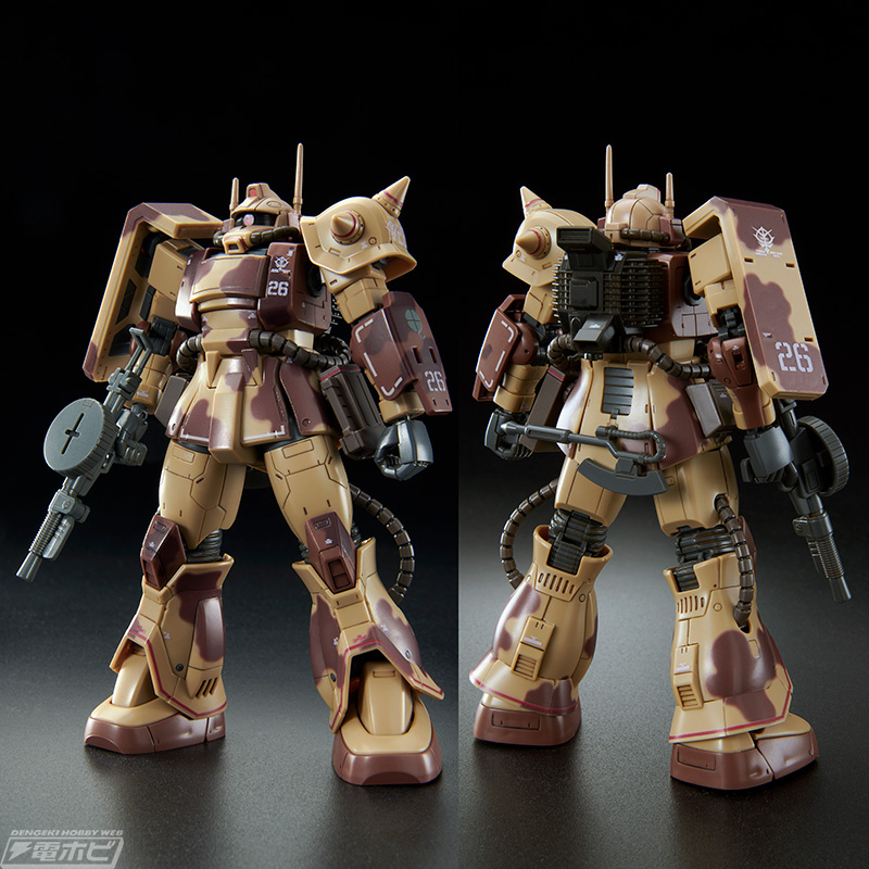 印象的な迷彩模様を塗装なしで再現可能！「機動戦士ガンダム THE ORIGIN MSD」のガンプラ「HG ザク・デザートタイプ（ダブルアンテナ仕様）」が登場！  | 電撃ホビーウェブ