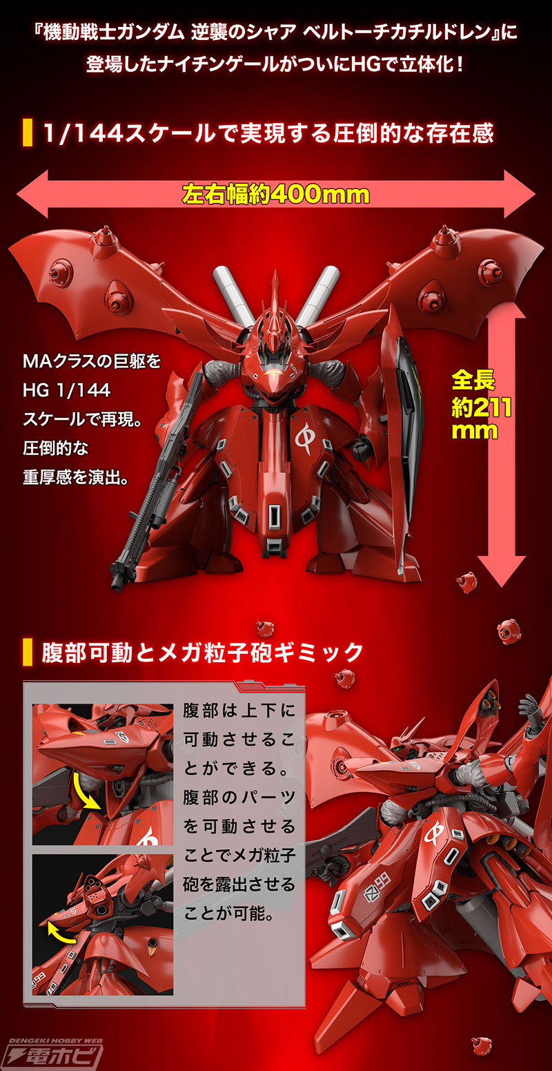 MAクラスの巨躯を1/144スケールで徹底再現！ギミック満載の『ガンダム 逆襲のシャア ベルトーチカ・チルドレン』のガンプラ「HGUC ナイチンゲール」がいよいよ7月22日に発売！  | 電撃ホビーウェブ