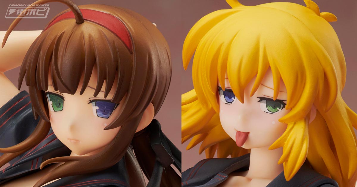 大胆な姿＆ポージングに釘付け！『閃乱カグラ』素肌セーラー服姿の両備と両奈フィギュアが再販！素肌ジャージ姿の詠も！ | 電撃ホビーウェブ