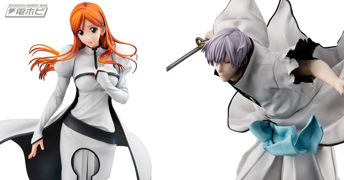 BLEACH』破面編での白い衣装の井上織姫フィギュアが抽選販売！戦闘シーンを切り取った躍動感あふれる市丸ギンも！ | 電撃ホビーウェブ