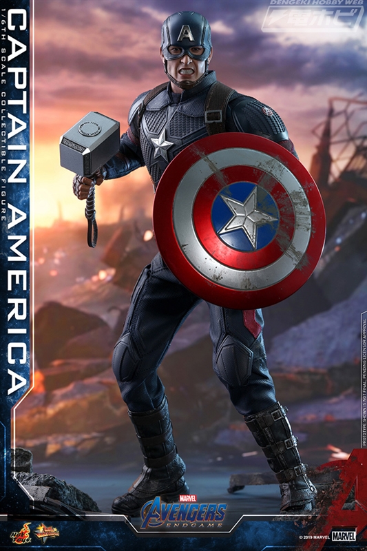 アベンジャーズ エンドゲーム 再び星条旗をまとったキャプテン アメリカが可動フィギュア化 ヴィブラニウム製シールドやムジョルニアが付属 電撃ホビーウェブ