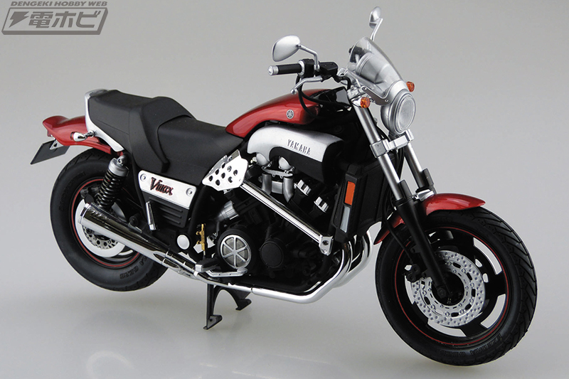 アオシマの「ザ☆バイク」シリーズに2004年型の「ヤマハ Vmax」がカスタムパーツが付属する新仕様で登場！ | 電撃ホビーウェブ