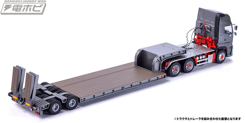 日野プロフィアSS 6×4」の1/50スケール完成品モデルが登場！組み合わせて楽しい中低床重量物運搬用トレーラと共に2色展開!! | 電撃ホビーウェブ